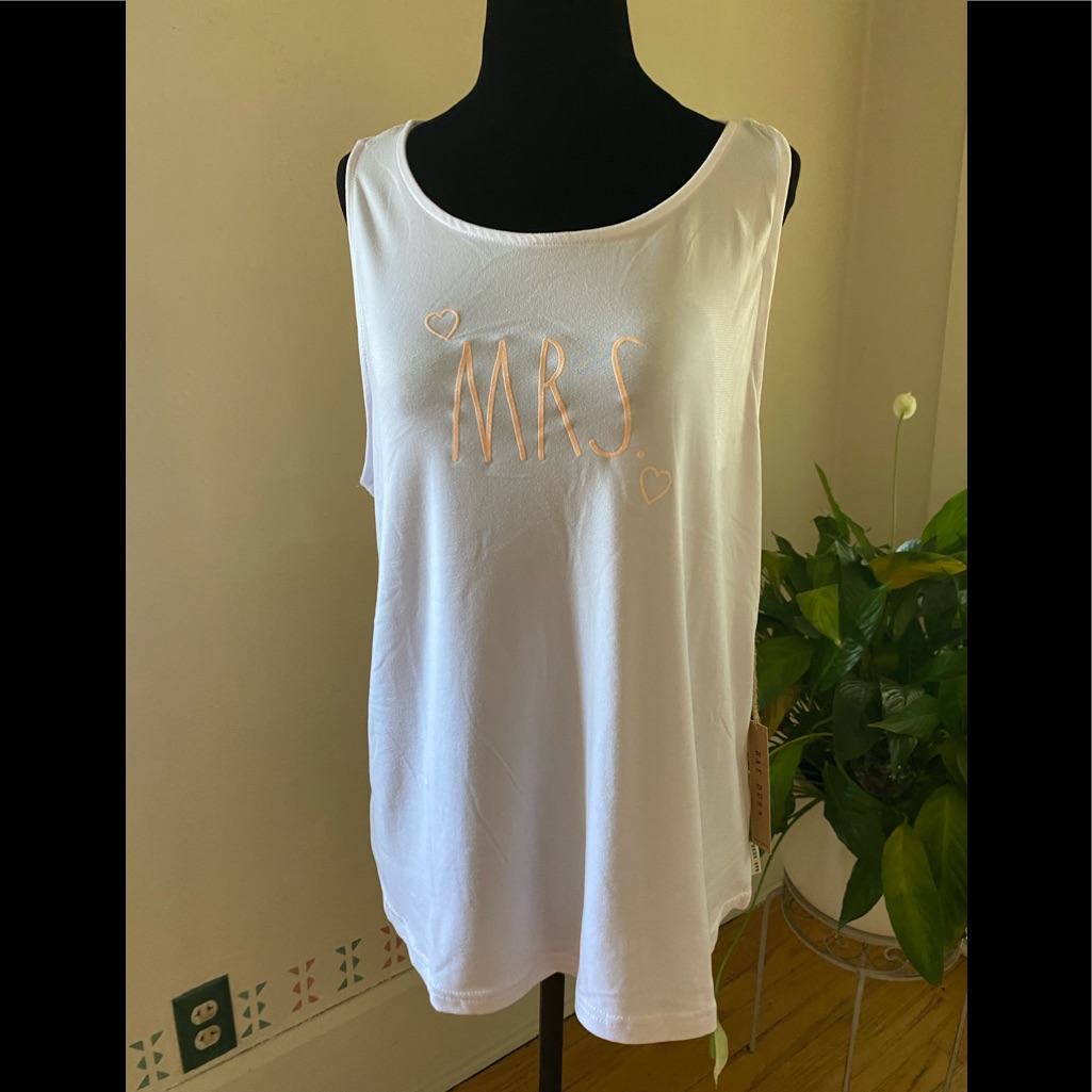 Rae Dunn Mrs. Tank Top - Size L - Nwt
